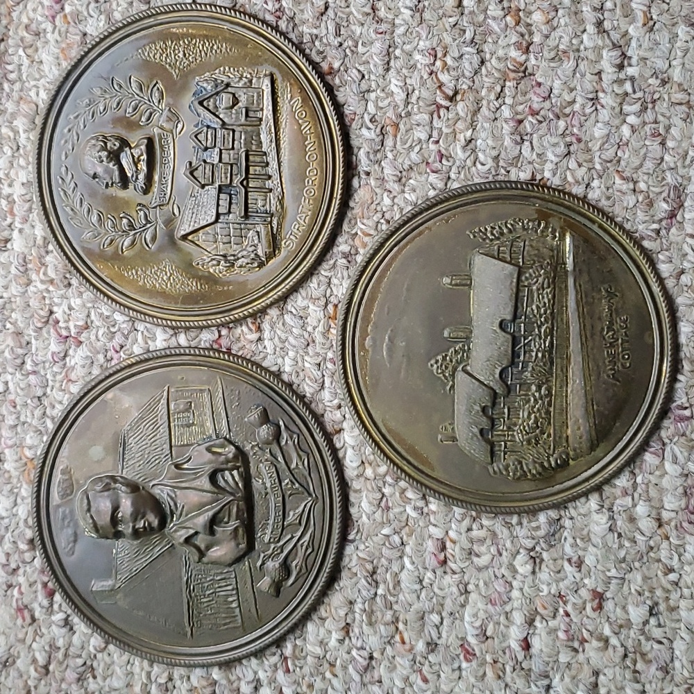 Lit of 3 Vintage ELPEC Brass Wall Plaques